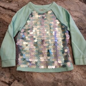 Cat & Jack Light Green Mermaid Sequin Top